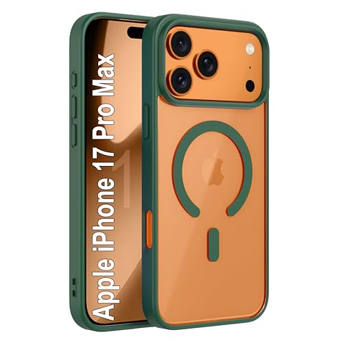Image of amazon basics Back Case Cover for iPhone 17 Pro Max | Compatible for iPhone 17 Pro Max Back Cover | Scratch-Resistant Back Cover | Forest Green