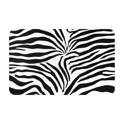 Zebra Prints Print Living Room Bathroom Kitchen Anti Slip and Absorbent Carpet, Indoor Entrance Door Muddy Floor Mat, Ultra Soft Washable Carpet 21x31.5 Inches