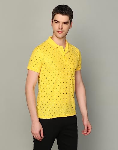 Image of INKKR Men's Printed Polo Neck Half Sleeve Multicolor T-Shirt