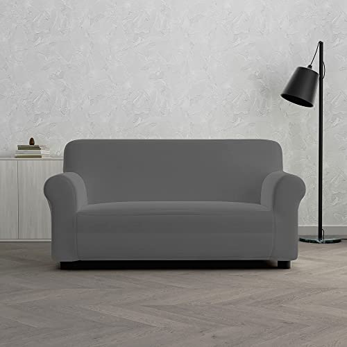 Italian Bed Linen Dahlia elastic sofa cover, Dark Gray, 2 PLACES