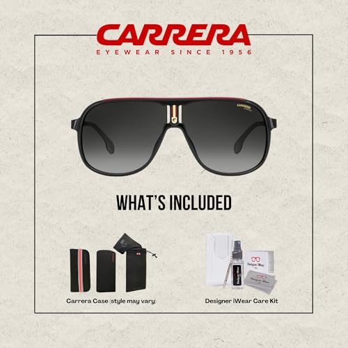 Carrera CA1007/s 0807/9O 62MM Black/Dark Grey Gradient Rectangular Sunglasses for Men + BUNDLE With Designer iWear Eyewear Kit4