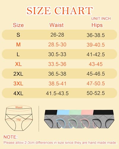 Women's High Waisted Cotton Underwear Soft Breathable Full Coverage Stretch Briefs Ladies Panties 5-Pack
