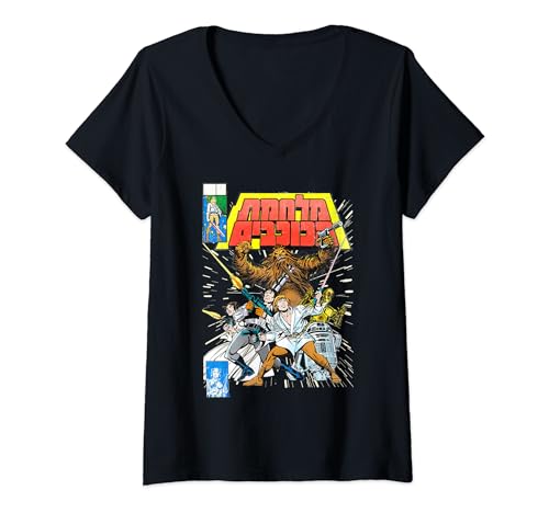 T-shirt Star Wars col V pour femme avec motif Chosen Ones en coton