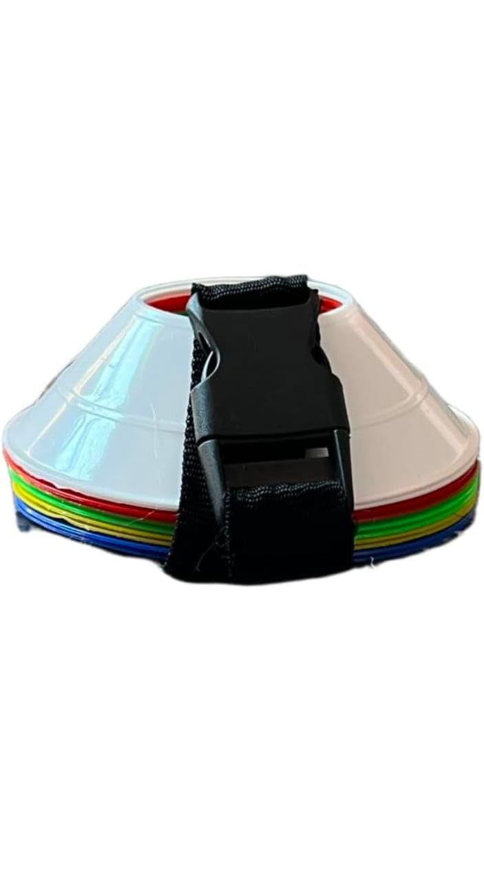 CRAZX Disc Cones Set | Space Marker Cones 2" Height- Agility Training Cones for Football, Cricket, Exercise, Kids Activity, Sports | Football Cones and Markers Set with Stand, Carry Bag (10, S) 4