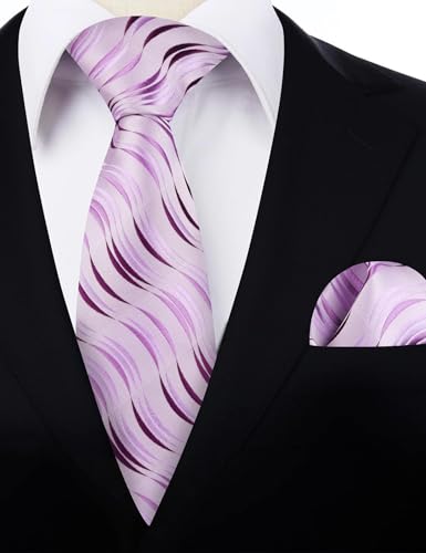 Image of Alizeal Mens 3.15'' Gradient Novelty Pattern Tie Set with Pocket Square Casual Color Tie Set