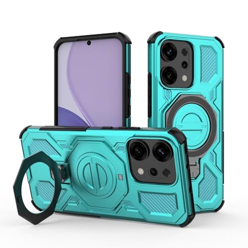 Coque Oppo Reno 14 5G avec support pliable vert antichoc