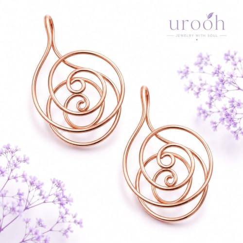 Image of Handcrafted Copper Spiral Energy Coil, Healing Meditation Tool for Reiki and Palm Reading Universal with Wireless Spiral
