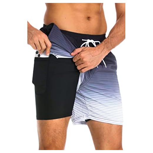 Kfnire Bañador Hombre con Forro Compresión y Bolsillos, Shorts de Baño para Natación Secado Rápido Hidrófugo Banador para Hombre
