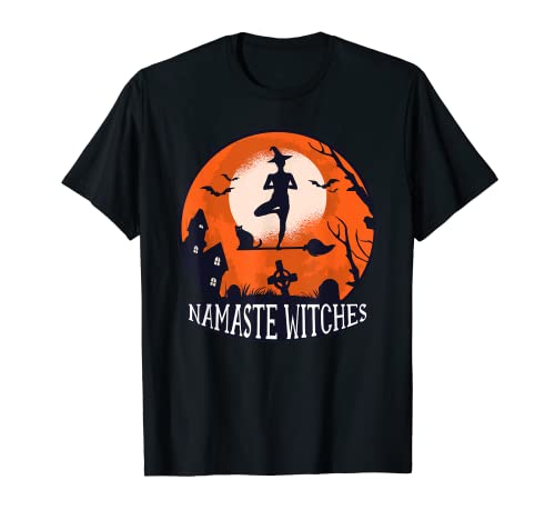Divertido Yoga Halloween Cita - Namaste Brujas - Humor Vacaciones Camiseta