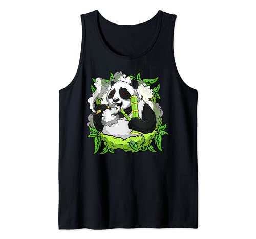 Marijuana Panda Bear Cannabis Weed 420 Umorismo Canotta