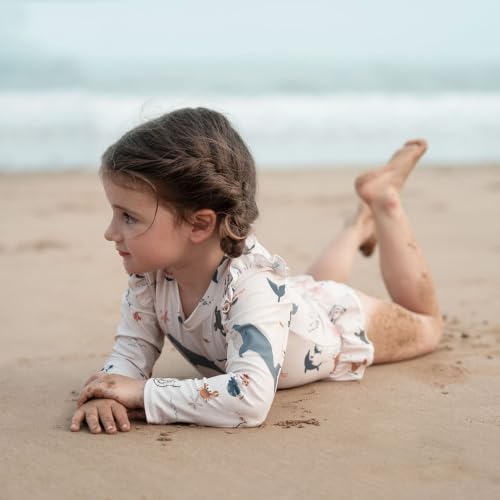 Image of Girls One Piece Swimsuits Zipper Rash Guard Long Sleeve Bathing Suit with Ruffle Hem UPF50+