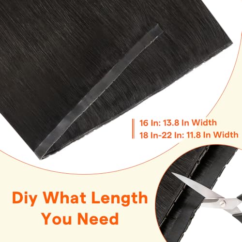 Image of Full Shine Butterfly Weft Hair Extensions, 16 Inch Dark Ash Brown 50G | Invisible Pu Holes Weft, Thin Double Layer, Seamless Micro Beads Installation, Cuttable Hairpiece, Natural Look for Women