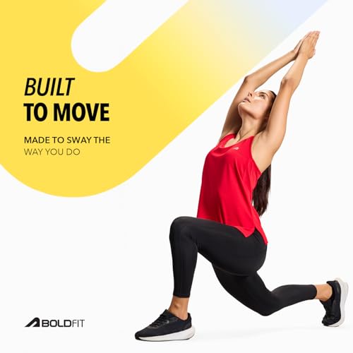 Image of Boldfit Polyster Gym Tank Tops for Women Sleeveless Workout Vest for Women & Girls | Lightweight Activewear for Running, Sports & Gym, Polyester, Regular Fit
