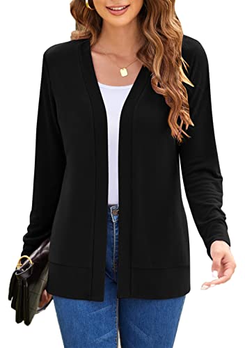 Womens Casual Lightweight Long Sleeve Cardigan Flowy Soft Open Front Knit Cardigan Sweaters
