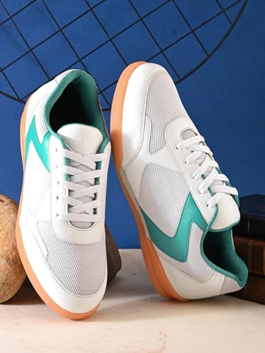 Image of Centrino Men's Badminton Shoes | Lightweight Indoor Court Shoes | Breathable Mesh Sports Sneakers | Non-Marking Grip Sole | Comfortable Training & Play Footwear (9345)