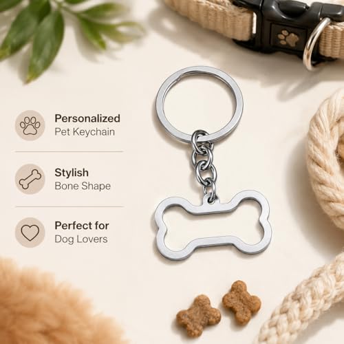 Image of M Men Style Personalised Dog Paw Print Silver Stainless Steel Keychain For Men And Women LCK061