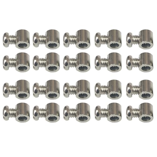 SEIWEI Steel Wire Rope Cable Clamp Wire Rope Cable Clamps Single/Hole Cable Clamps for Hanging Chandeliers, Billboards, Decoration(C, 20 PCS)