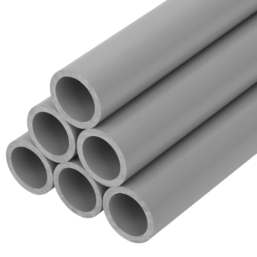 CKVIHAV 6Pcs 1/2 Inch Grey Electrical Conduit PVC Pipe 17 Long Sch40 PVC Rigid Tube Round Pipes Hardware Tubing for Home DIY Electrical Wiring Installation Garden Farm Workshop (0.50 x 17L)