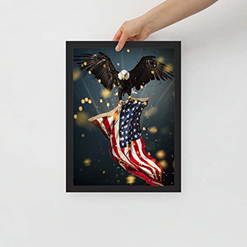Mugmug Eagle and American Flag Poster No Frame(36x24)