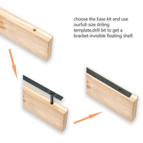 FIRMETAL Heavy Duty Floating Shelf Bracket 38 inch, Hidden Shelf Bracket for Mantel and Shelving, Max Load 200 lbs if Mounted on Studs, Invisible Bracket for Floating Shelves (with Ease Build Kit) by Firmetal - Image 2