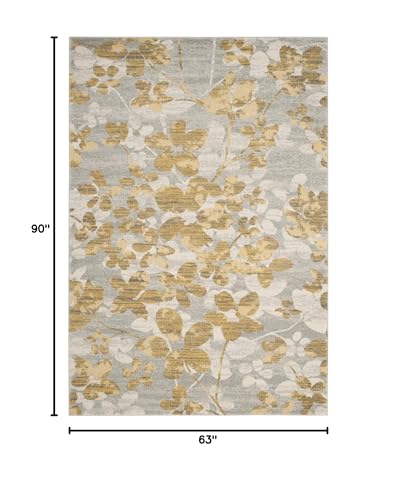 Tapete SAFAVIEH Evoke Collection 5'3" x 7'6" Gris y Dorado miniatura 3