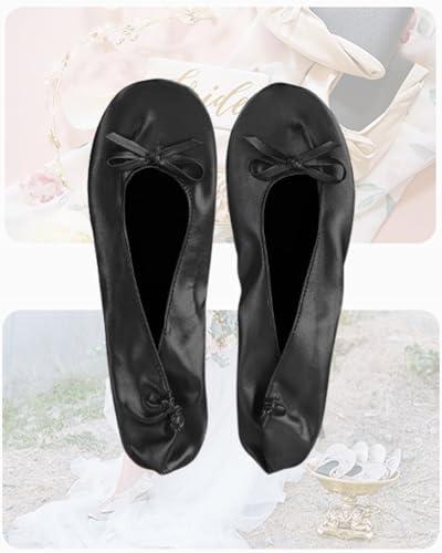 Stylish Foldable Ballet Flats for Women Portable Roll Up Travel Shoes for Wedding Bridesmaid Includes Carrying Pouch4