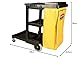 Rubbermaid Commercial Products Cleaning Cart Janitor Cart (2 fixed casters / 2 swivel wheels) - Black