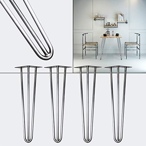 Preisvergleich Produktbild Tischbeine Hairpin Legs Tischgestell 4er Set Tischkufen Haarnadelbeine stahl 60cm