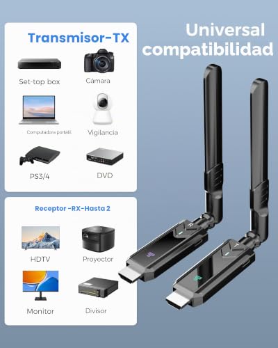 Miniatura 7 de Kit Transmisor Receptor Hdmi Inalámbrico 1tx 4rx,150m Alcance 1080p Full Hd, Para Streaming De Portátil Cámara Decodificador A Tv - Tecnología 5ghz Baja Latencia Y Plug Play