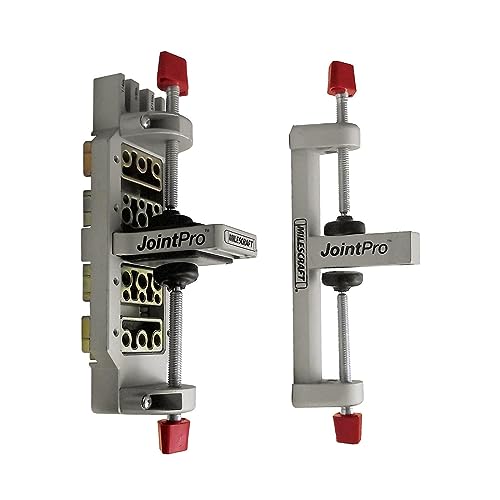 Milescraft 1311 Joint Pro Professional, Self-Clamping All Steel Doweling Jig - Quality - Includes 4 Guide Bushings for 1/4 in., 5/16 in. and 3/8 in. Dowels,Silver