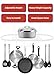 Sorbus® Pot and Pan Rack for Ceiling with Hooks — Decorative Oval Mounted Storage Rack — Multi-Purpose Organizer for Home, Restaurant, Kitchen Cookware, Utensils, Books, Household (Hanging Chrome)