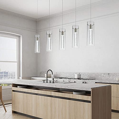 Image of Modern 5-Light Kitchen Lighting Pendant Fixtures,Brushed Nickel