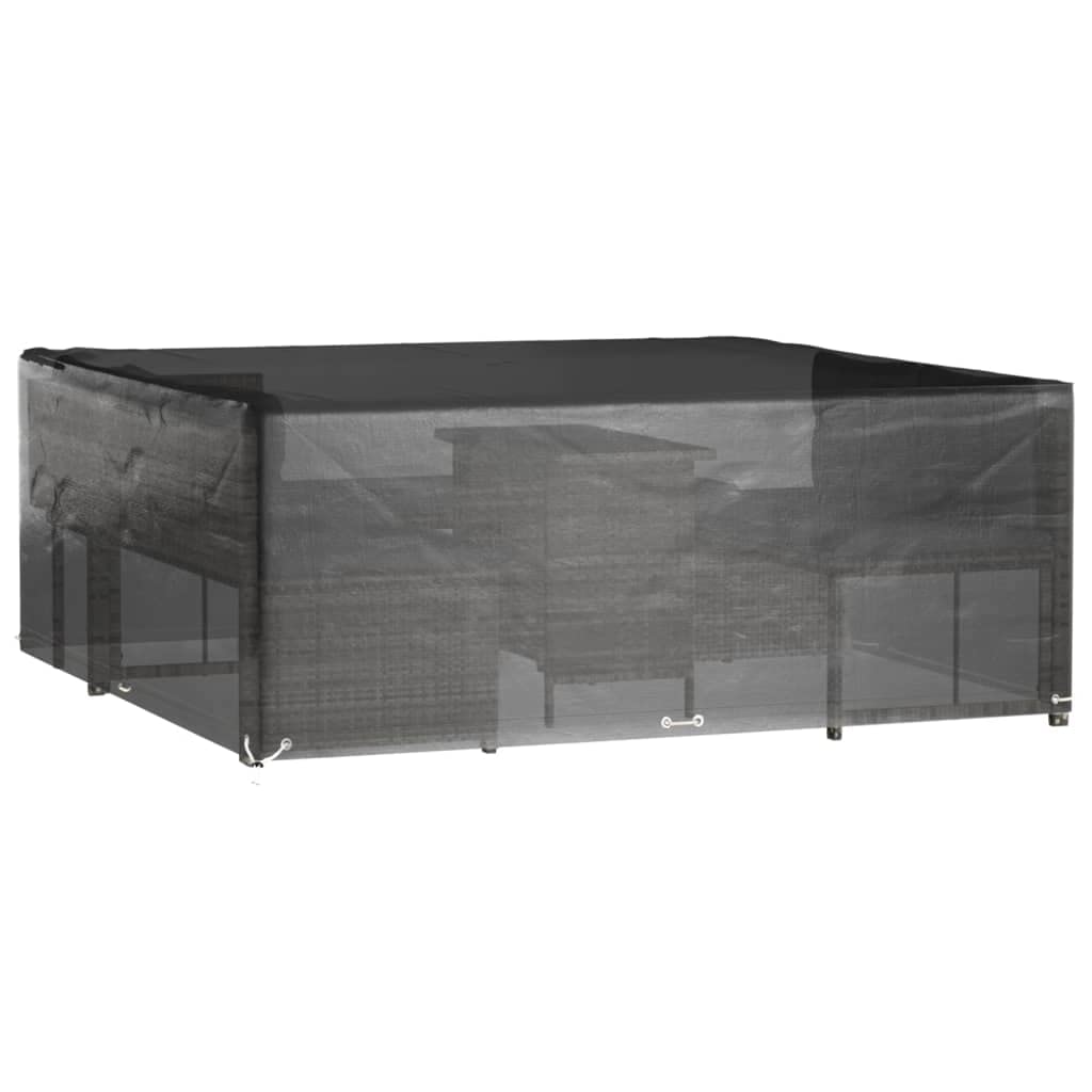 2 fundas cuadradas para muebles de jardín, 250 x 250 x 90 cm, impermeables, con 16 ojales, lona resistente a los rayos UV para salón, sofá, silla, terraza y protección al aire libre