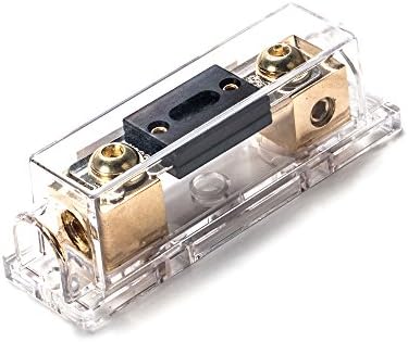 200A Inline ANL fuse holder fits for 0 2 4 Gauge wire including 2 pcs 200A ANL Fuse 1pc Hex key wrench