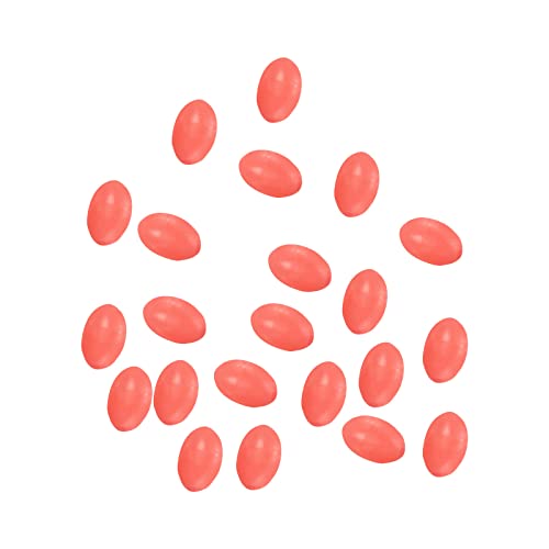 PATIKIL 6x4mm Luminous Fishing Beads, 200 Pieces Plastic Glow Fishing Bait Eggs Rig Bead Tackle Tool Oval, Red