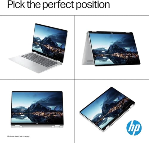 Image of HP OmniBook 5 Flip 2-in-1 Laptop, 14 inch 2K Touchscreen Display, Intel Core 5 120U, 8GB RAM 512GB SSD, Wi-Fi 6E, Bluetooth 5.3, Backlit Keyboard, 256gb 9H Docking Station, Windows 11 Home, Silver