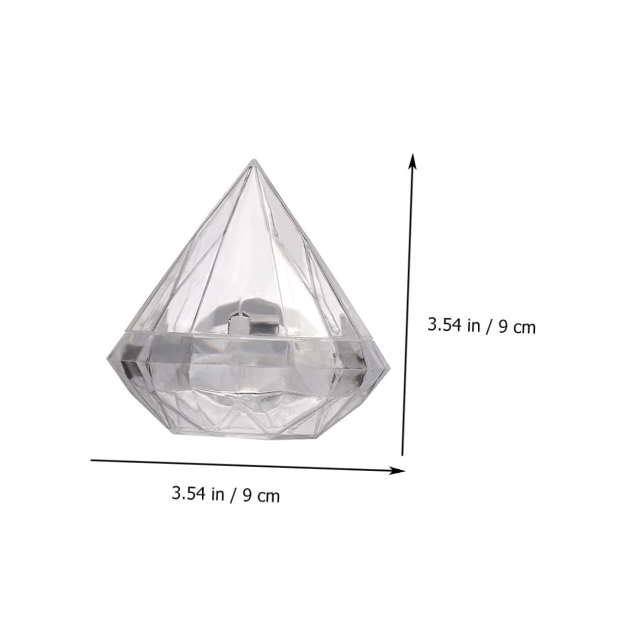 Holibanna Caja Creativa para Dulces Forma de Diamante, Material Ps Transparente, Paquete de 12 Unidades Adecuado para Almacenamiento y Fiestas