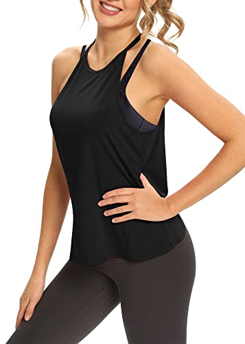 image for Mippo Womens Open Back Sleeveless Halter Neck Activewear Tank Tops for
