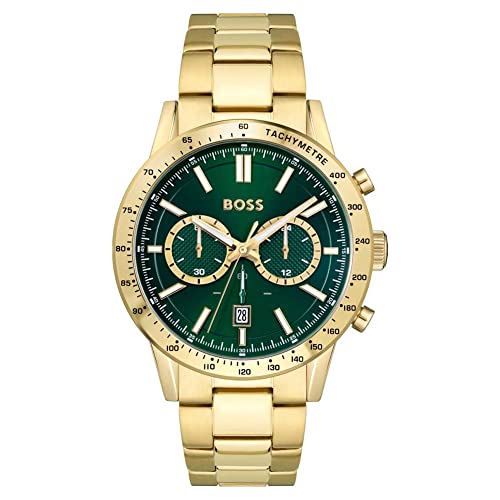 BOSS Chronograph Quarz Uhr für Herren Kollektion Allure mit Goldfarben Edelstahlarmband - 1513923