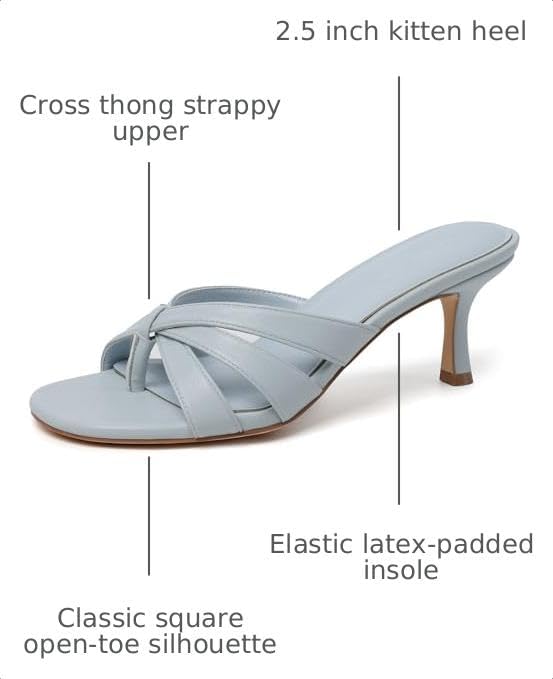  Kitten Heels for Women Pointed Toe Vintage Mules Heels Sexy Slip on Stiletto Backless Sandals for Party Wedding Daily thumbnail