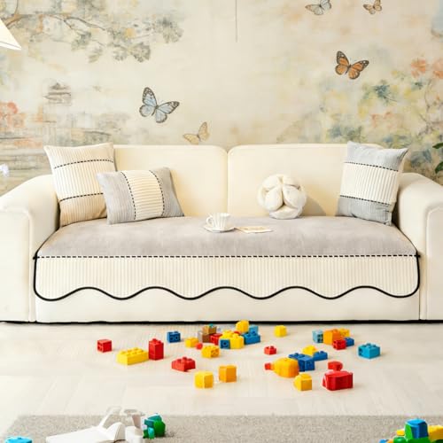 Housse de canapé style crème gris clair salon chic 70x150