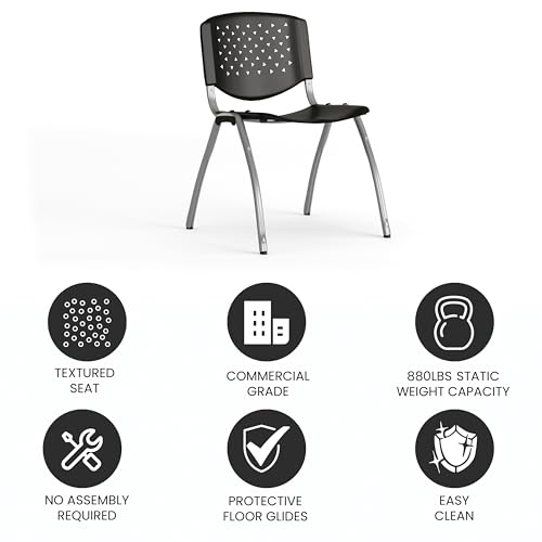 Emma + Oliver EOH-SVUG-4503 Home And Office Black Plastic Stack Chair thumb #4