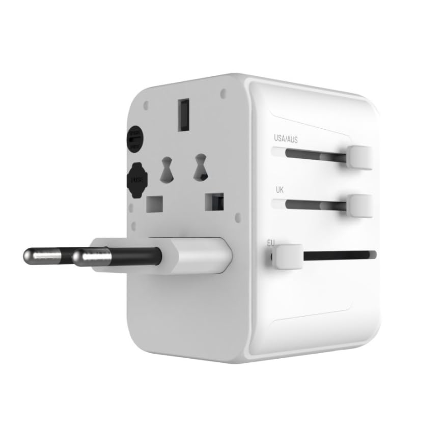Fixed Voyager 30 - Caricatore da viaggio EU/UK/USA/OFF, PD 30 W, colore: Bianco