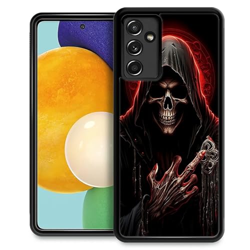 yicomon Compatible with Samsung Galaxy A14 5G Case, Cool Red Skull Pattern Print Phone Case Durable Fashion Funny Liquid Silicone Case Soft Anti-Scratch Shockproof Protective Cover
