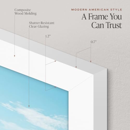 Image of Americanflat 18x24 Poster Frame in White - Composite Wood with Polished Plexiglass - Horizontal and Vertical Formats for Wall with Included Hanging Hardware