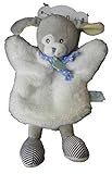 Modell: Hund babynat Kuscheltiere und Fussel – Kuscheltier Hund Handpuppe Collection Gemütliche weiß Schal Blau Gepunktet 28 cm Art Baby Jungen Mädchen