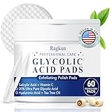 Ragkun Glycolic Acid Pads, Exfoliating Resurfacing Pads for Face with Salicylic Acid Pad with Tea Tree Oil, Exfoliating Face Peel & Radiance Deep Cleaning Effect, 60 Count
