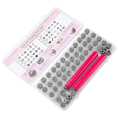 Sello Para Uñas | Kit Estampado Uñas 48 Piezas,Aplicador Manicura Decoración Pintura Uso Salon y Casa