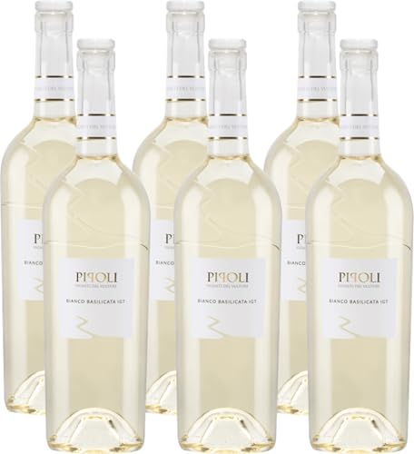 Pipoli Bianco Basilicata IGP – Edler Weißwein aus Italien - Rebsorten Greco & Fiano – Fruchtig & Frisch (6x 0,75l)
