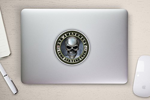 2nd Amendment Come and Take Them Skull Gun Rights Vinyl Sticker Car Truck Laptop Window Bumper Decal